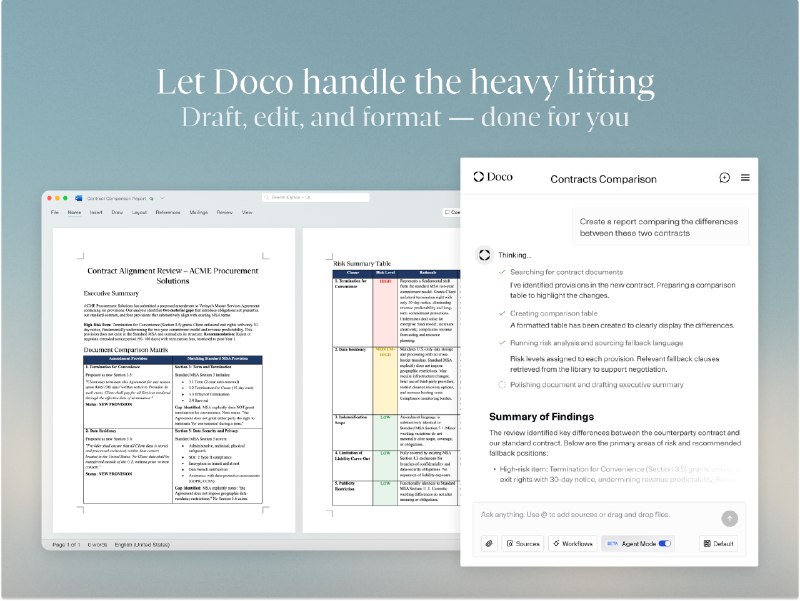 10. Doco Agent Mode标语：适用于微软 Word 的自主人工智能助手这里“Autonomous AI agent”直译为“自主人工智能代理”，在日常语境中，“代理”这个词不太好理解，结合其功能，用“助手”来表达会更通俗易懂，即能在微软 Word 里自主发挥作用、协助用户完成各种操作的人工智能