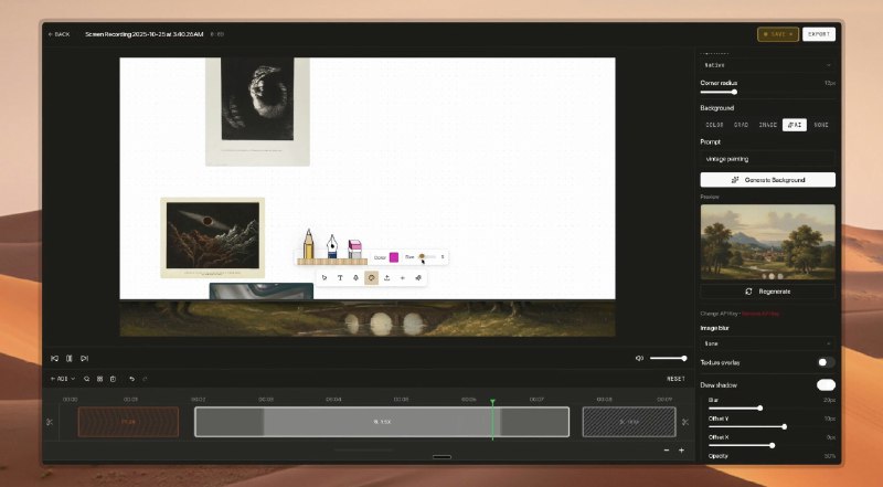 7. DemoStudio标语：Recorder & Editor for better-looking product demos 介绍：Record/Upload screen recordings, add zooms, crops, speed-ups, change backgrounds, add shadows & borders, generate custom backgrounds, and export in any resolution up to 4k for Free, straight on your browser!Product Hunt: 查看详情产品网站: 立即访问关键词：looking product demos, DemoStudio, Recorder, Editor for better票数：🔺164是否精选：是发布时间：2025年11月26日 PM04:01 (北京时间)