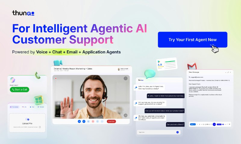 2. Thunai标语：具备实时语音和屏幕辅助功能的类人人工智能代理这里“类人”体现了AI agents具有类似人类的特点；“实时语音和屏幕辅助”清晰说明了其具备的功能，整体表述符合科普杂志或日常对话的风格