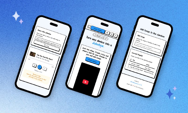 8. Jukebox标语：免费版的Spotify 共享播放列表替代方案介绍：再也不用为抢音响控制权而争吵啦！使用方法很简单，先创建一个“歌单库”，然后把链接分享给朋友们，这样他们就能添加歌曲了