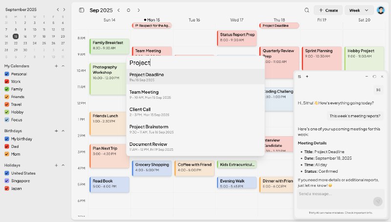 9. Thirty Calendar标语：一款能帮你高效安排工作与生活的绝佳人工智能日历