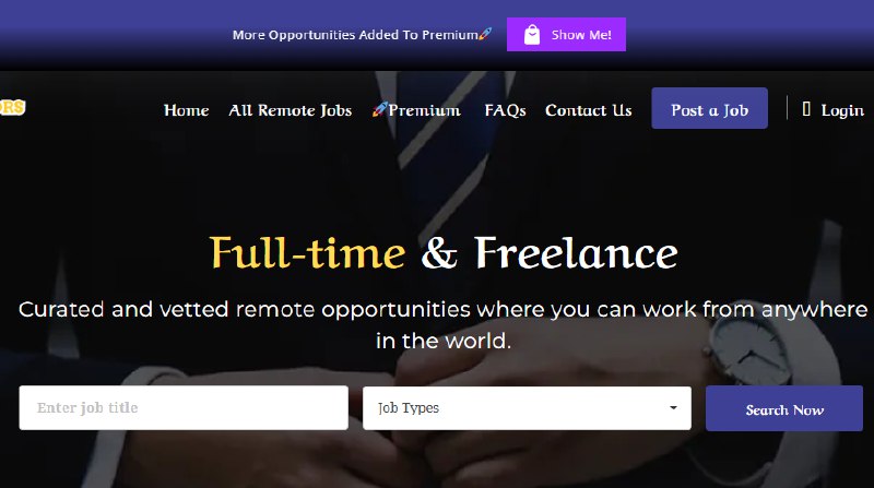 10. Remote Jobs By Startupvisors标语：发现全球精心筛选的远程居家工作岗位
