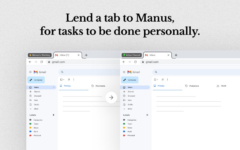 9. Manus Browser Operator标语：现在，任何浏览器都能变成人工智能浏览器啦