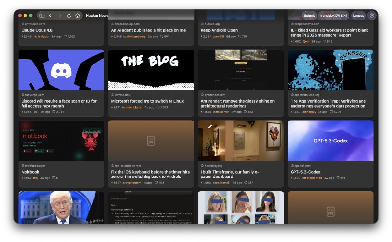 7. Hacker News for macOS标语：一款使用 SwiftUI 开发的、适用于 macOS 系统的原生 Hacker News 客户端