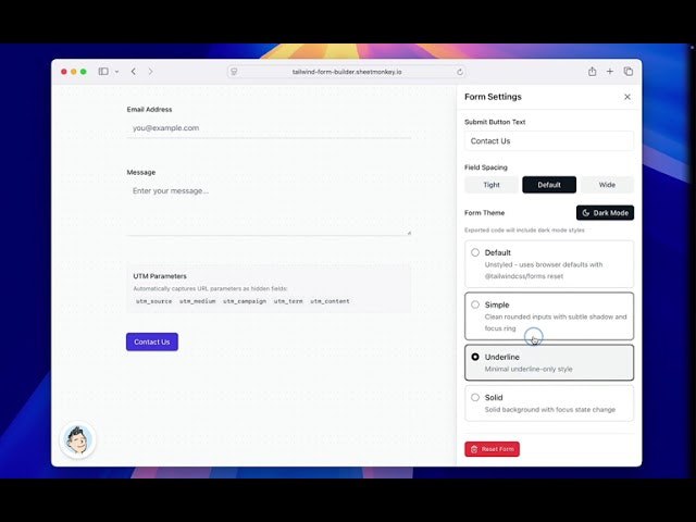 9. Tailwind Form Builder标语：只需几分钟，就能创建响应式 HTML 表单