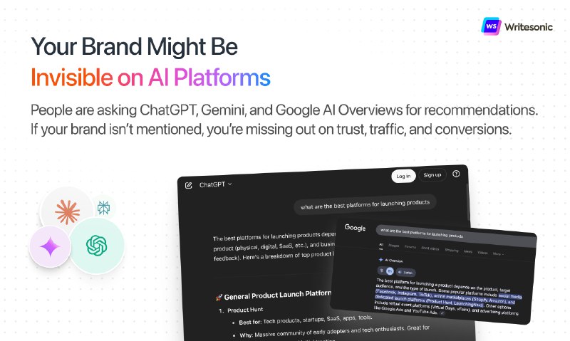 3. AI Search Visibility Monitor标语：你专属的人工智能搜索排名工具，适用于ChatGPT、Gemini和Claude