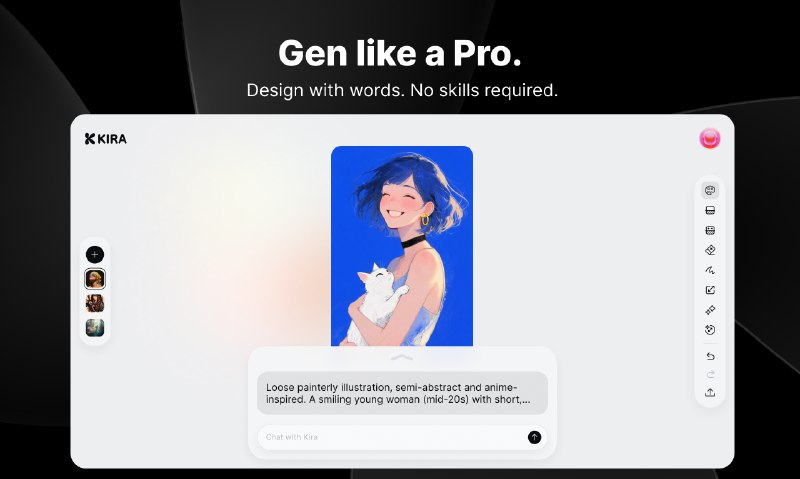 2. Kira.art标语：从只言片语，到连贯专业的艺术呈现