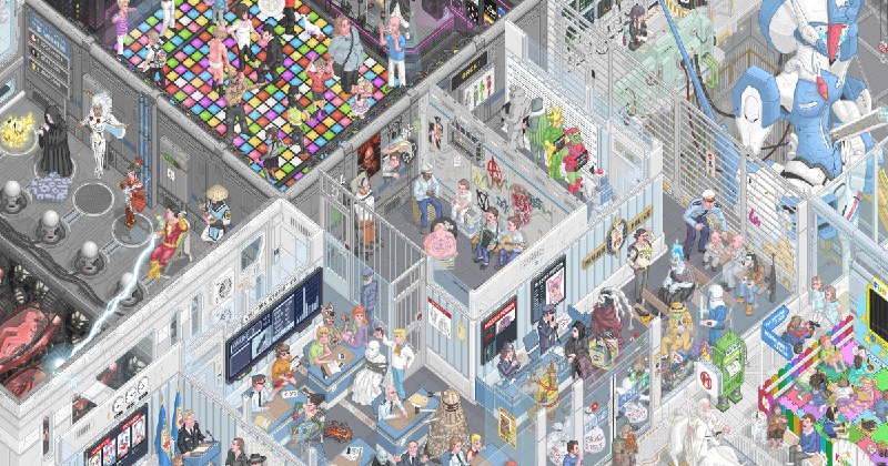 9. Floor796标语：探索一个由像素艺术打造的、鲜活生动的科幻世界