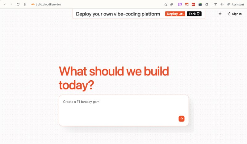 3. VibeSDK by CloudFlare 标语：一键在Cloudflare上部署你的人工智能风格编码平台