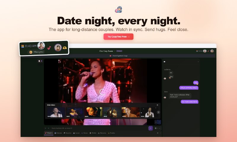 8. CozyTwo标语：即便天各一方，也能共建温馨家园