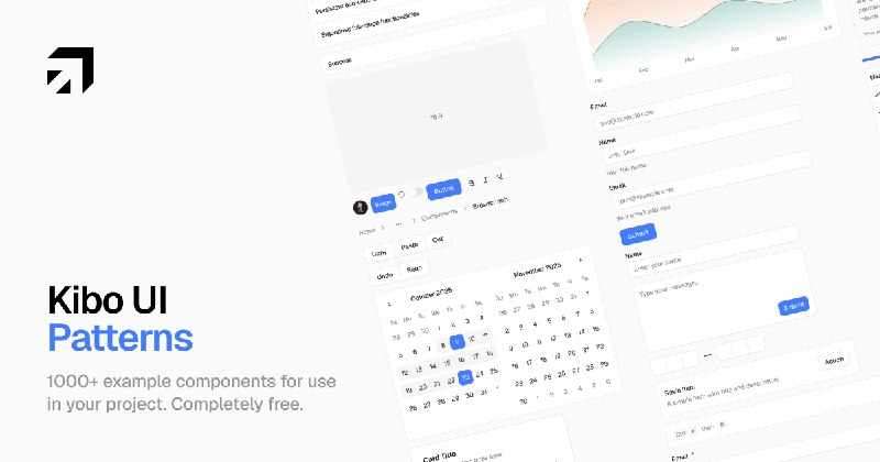 3. Kibo UI Patterns标语：1000多个免费的shadcn/ui示例，可用于你的项目