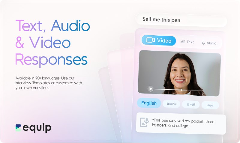 10. Equip AI Interview标语：随便问问题，以自然语言形式回应，即刻出结果