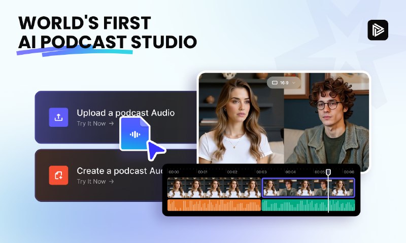 5. Visionstory - Video Podcast标语：只需几秒，就能将对话转化为达到工作室水准的视频播客