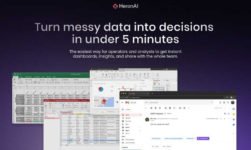5. HeronAI标语：连接、可视化你的业务数据，还能随意对它进行查询