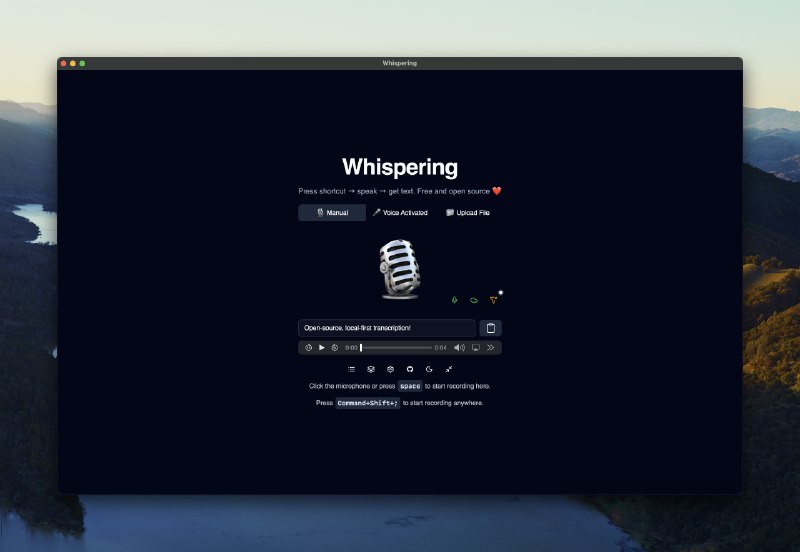 9. Whispering标语：值得信赖的开源、本地优先语音听写工具解释：“Open - source”常见释义为“开源”，指软件的源代码是公开的