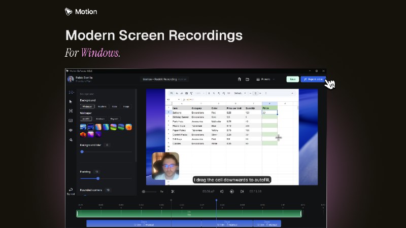 6. Motion Software标语：让 Windows 系统的现代屏幕录制变得简单