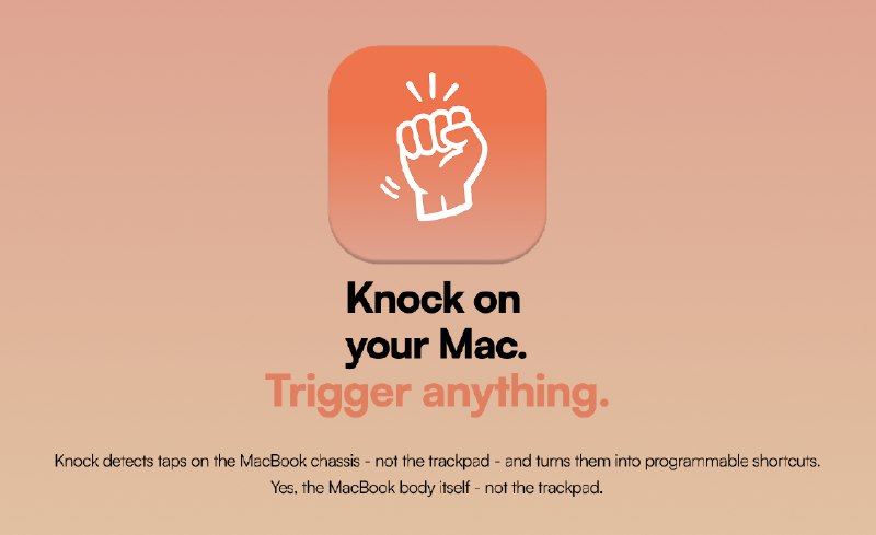 9. Knock标语：轻敲你的 MacBook 来控制你的 Mac 电脑这句话描述了一种便捷的交互方式，即通过敲击 MacBook 就能对与之关联的 Mac 电脑进行控制，就像在日常使用电子设备时，我们可以通过一些简单的操作来实现对其他设备的控制一样