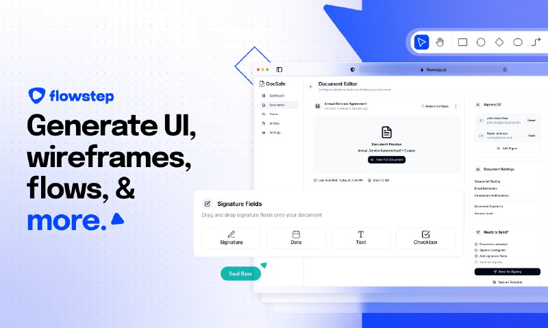 PH今日热榜 | 2025-06-131. Flowstep标语：借助人工智能，瞬间设计出精美用户界面