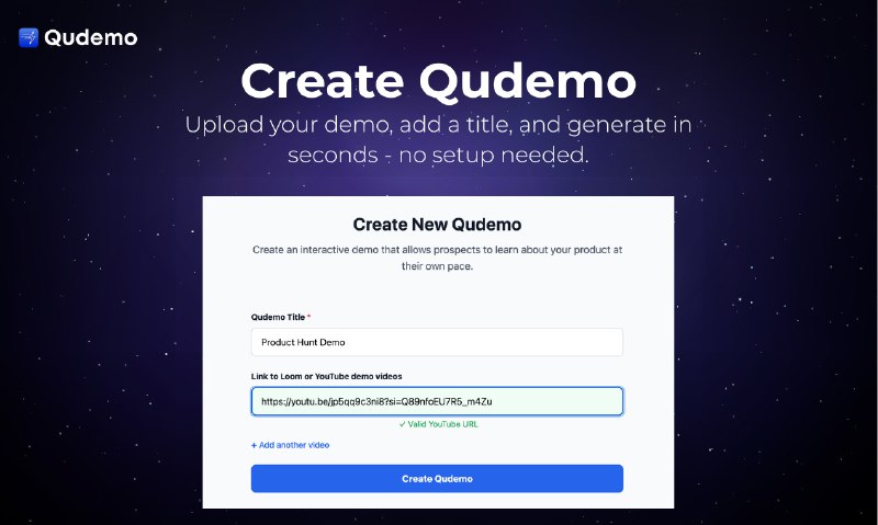 8. Qudemo标语：利用人工智能让你的演示视频变得互动起来！介绍：Qudemo是一款人工智能视频助手，它能让演示视频实现互动功能