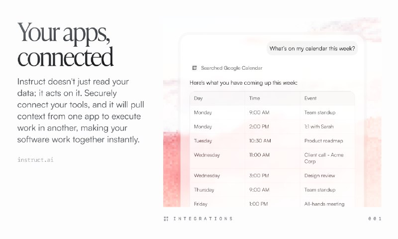 3.  Instruct 2.5标语：连接各类应用程序，明确工作内容，然后实现工作自动化