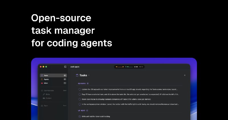 3. Axel标语：适用于人工智能编码代理的Todoist（一款待办事项管理应用）注：Todoist是一款知名的待办事项管理软件，这里结合语境推测是说该软件可用于人工智能编码代理，辅助其管理任务等