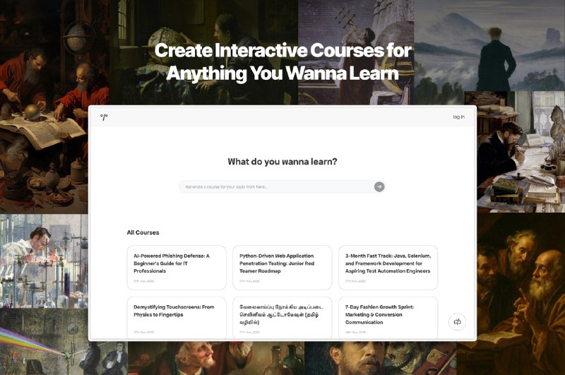 4. Unfold标语：生成任何主题的互动课程