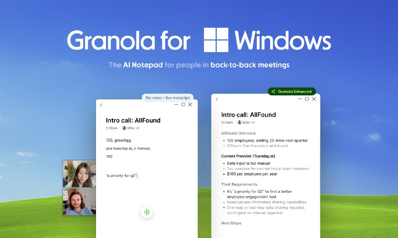 5. Granola for Windows标语：无论团队成员在哪里办公，整个团队都能一起使用格兰诺拉（Granola）软件