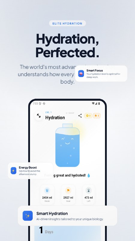 10. Aura Water: Private Hydration标语：带有专属智能饮水教练的离线水分追踪器介绍：光环水（Aura Water）是一款离线的饮水追踪应用，它配备了专属的人工智能饮水教练，而且不会收集用户数据