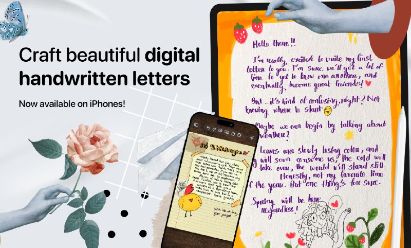 4. Lettre.app 标语：数字手写书信、笔友与邮票介绍：这是一种基于手写书信真实性的全新主动交流方式