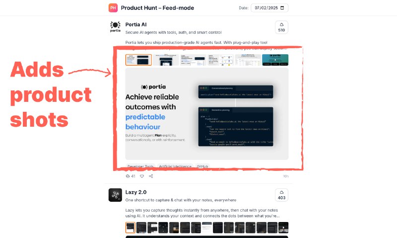 8. Product Hunt – Feed-mode标语：像浏览信息流一样浏览Product Hunt（产品猎手）