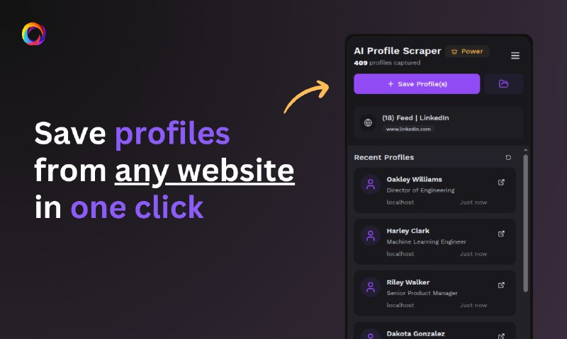 8. ProfileSpider标语：一键通用资料抓取器介绍：一键从任何网站提取专业人士资料