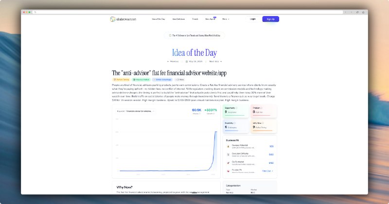 3. Ideabrowser.com标语：这里能让你发现值得付诸实践的行业趋势和创业点子