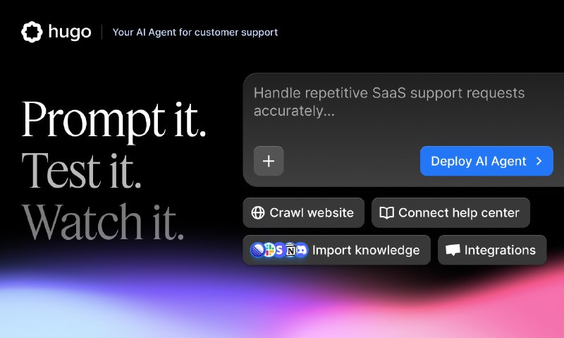 2. Hugo标语：这款人工智能客服不会对每张咨询单收取1美元的费用