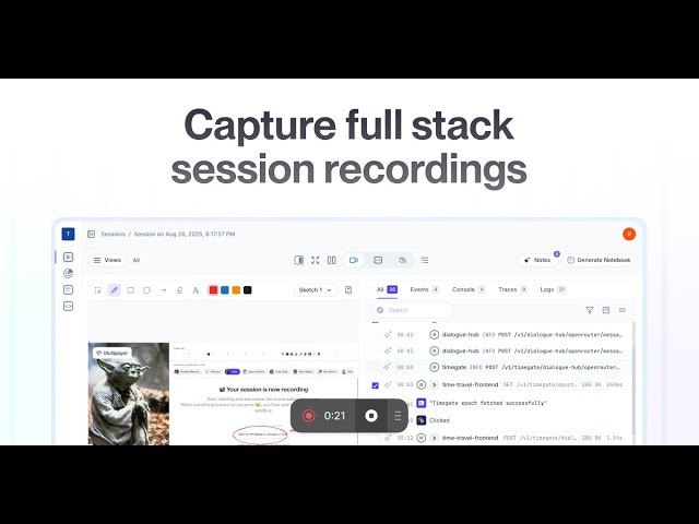 8. Multiplayer标语：全栈会话录制：记录、编码、修复，循环往复