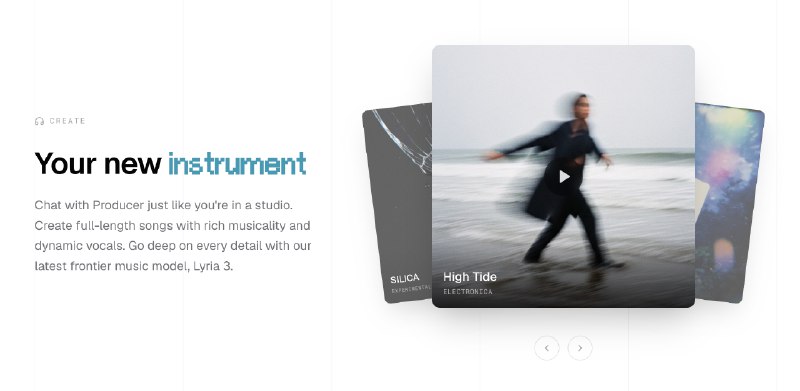 4. Producer AI by Google Labs 标语：有你的人工智能合作制作人帮忙，把创意变成音乐作品