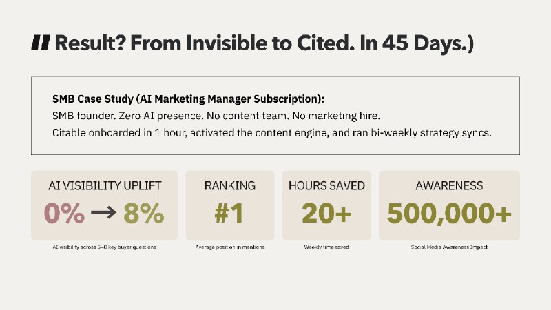 9. Citable标语：比你的竞争对手抢先一步获得人工智能生成的答案