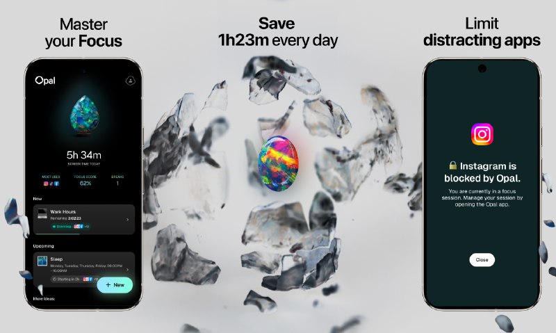 9. Opal标语：安卓系统终于也能用啦！全球超火的屏幕使用时间管理应用
