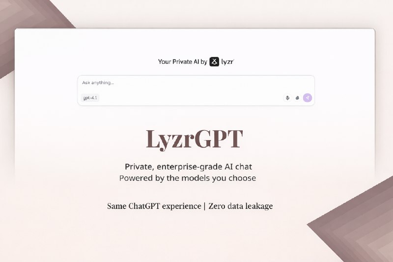 8. LyzrGPT标语：面向企业的私密、安全且与模型无关的人工智能聊天服务介绍：LyzrGPT是一款专为把安全放在首位的团队打造的企业级私密AI聊天平台
