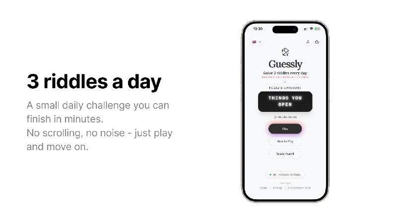 9. Guessly标语：一款每日迷你猜谜游戏，要是你没猜对还会“吐槽”你呢