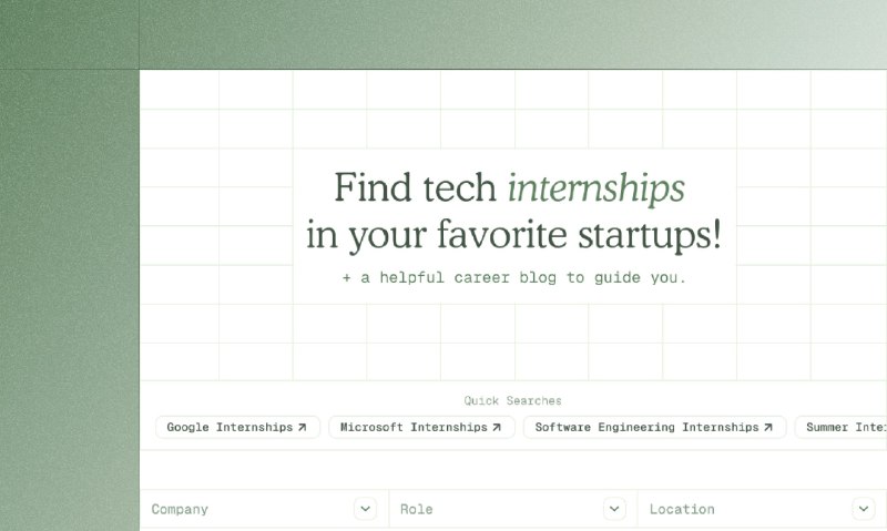 4. Internship标语：在你心仪的初创科技公司里找实习机会啦！介绍：在谷歌、微软、亚马逊、Figma等顶尖公司，以及众多初创企业中寻找实习机会