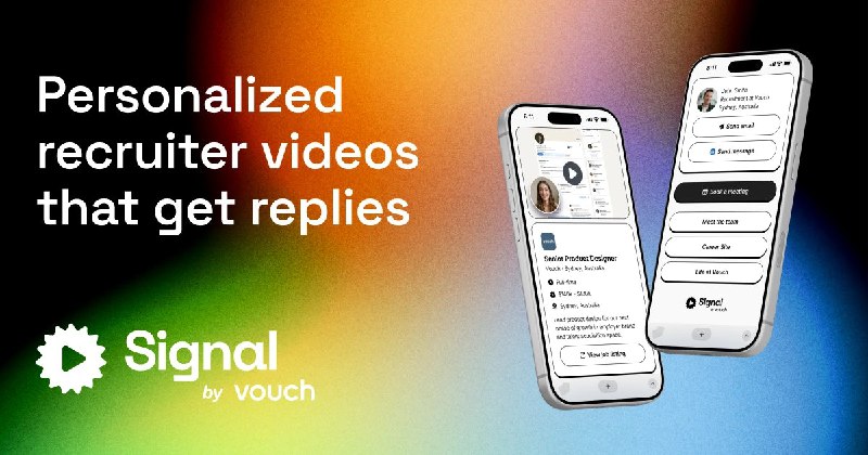 4. Signal by Vouch标语：带有短视频的现代着陆页，助你脱颖而出