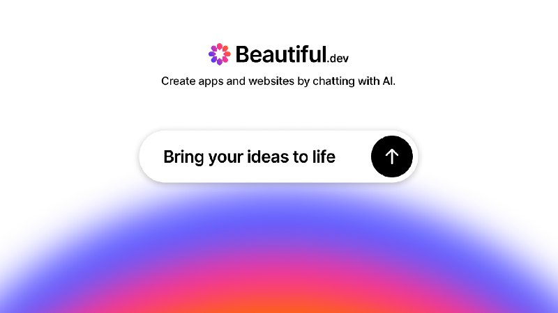 10. Beautiful.dev标语：通过与人工智能聊天来打造漂亮的应用程序和网站