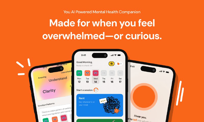 5. Rocket Journal标语：你专属的人工智能心理健康伙伴介绍：为你介绍“火箭日记”：这是一款由人工智能驱动的语音日记应用，它能帮你解析思绪、发现规律，让你思路清晰——而且每天只需花几分钟