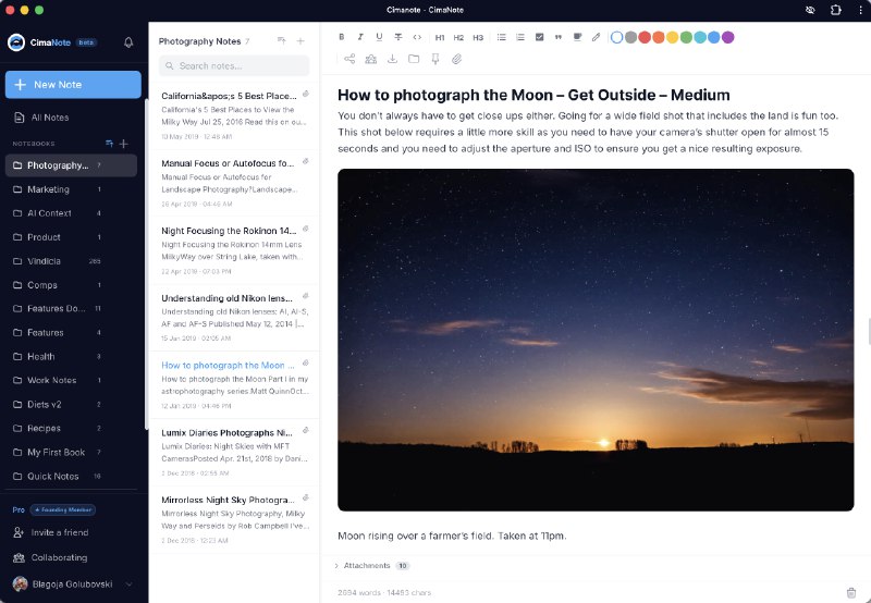 7. Cimanote标语：曾经的印象笔记是一款便捷又简洁的笔记应用