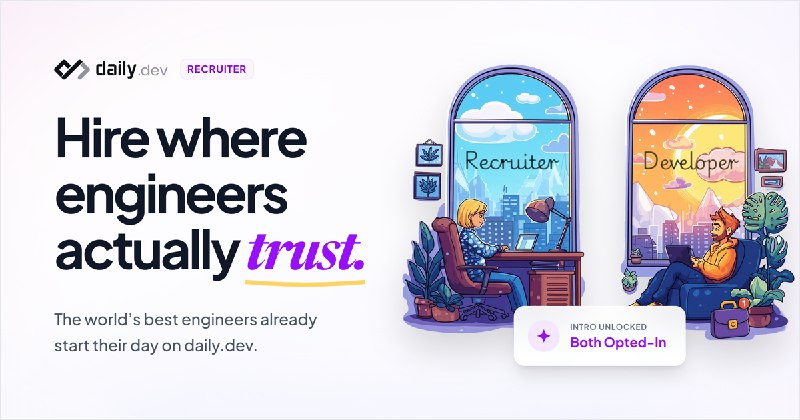 2. daily.dev Recruiter标语：从全球最大的开发者社区招聘人才