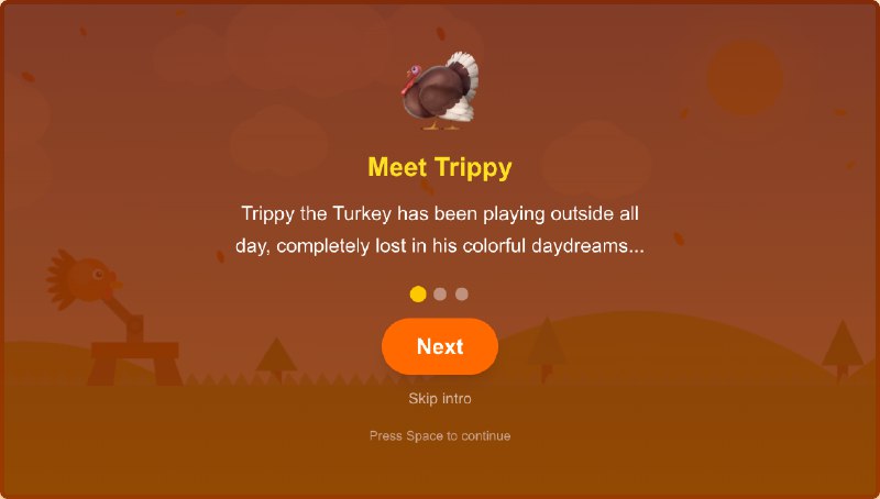 8. Get Trippy Home标语：今年感恩节，拯救一只火鸡吧！介绍：火鸡特里皮在外面玩得太久啦，现在它得赶回家吃感恩节晚餐