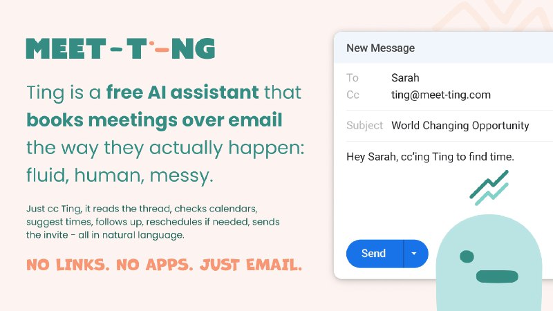 6. Meet-Ting标语：可用于邮件日程安排的免费人工智能助手开启内测啦