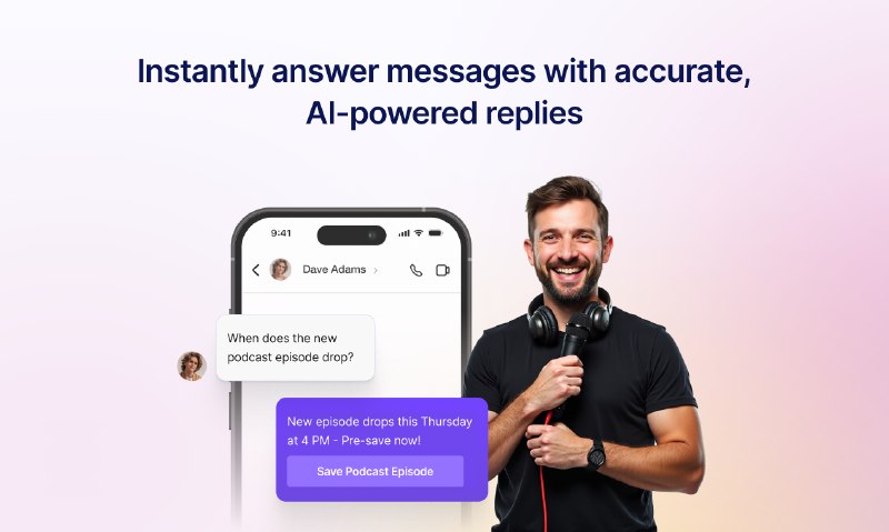 3. Jotform Instagram Agent标语：Instagram私信、评论和动态的自动回复功能介绍：Instagram智能助手能以你的口吻自动回复私信、评论和快拍回复