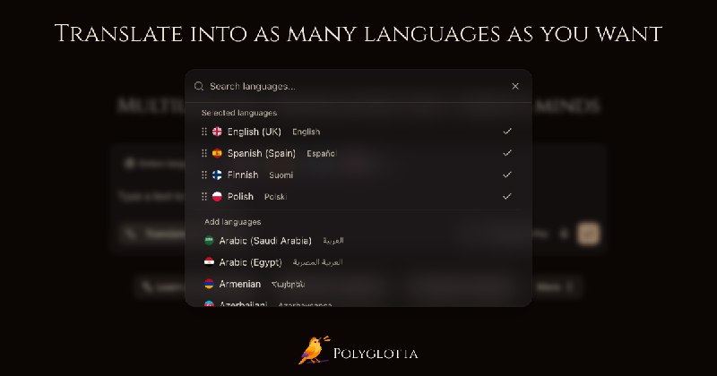 10. Polyglotta标语：同时翻译并学习多种语言