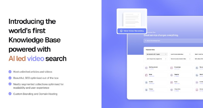 5. Trupeer: Knowledge Base with AI Search标语：你的知识宝库，配备人工智能视频搜索功能